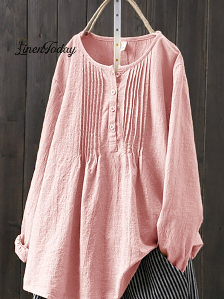 Women's Retro Cotton And Linen Casual Shirt | Last day 80% off!