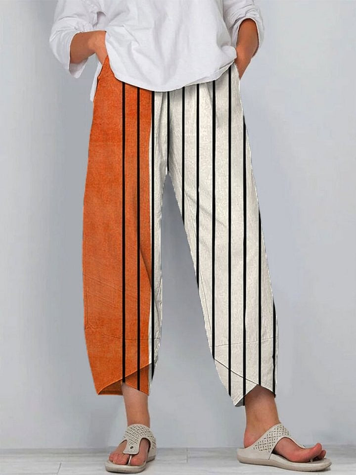 Women's Vintage Abstract Geometry Art Print Casual Cotton And Linen 3/4 Sleeve Shirt | Last day 80% off!