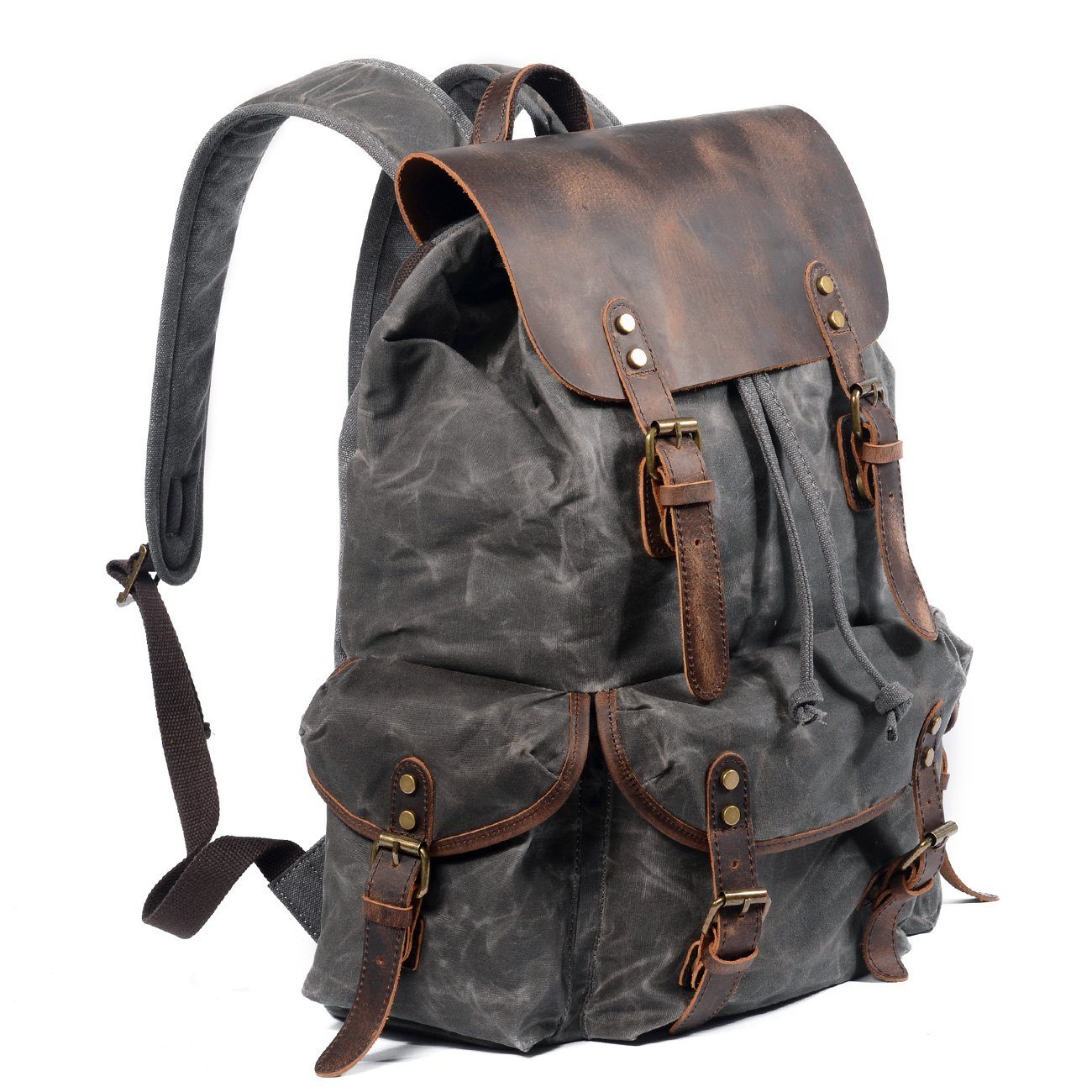 James - Vintage Canvas Leather Backpack | Last day 80% off!