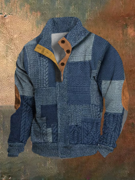 Knitted Men's Retro Vintage Sweater Texture Printed Pullover Sweatshirt Last day 80% off!