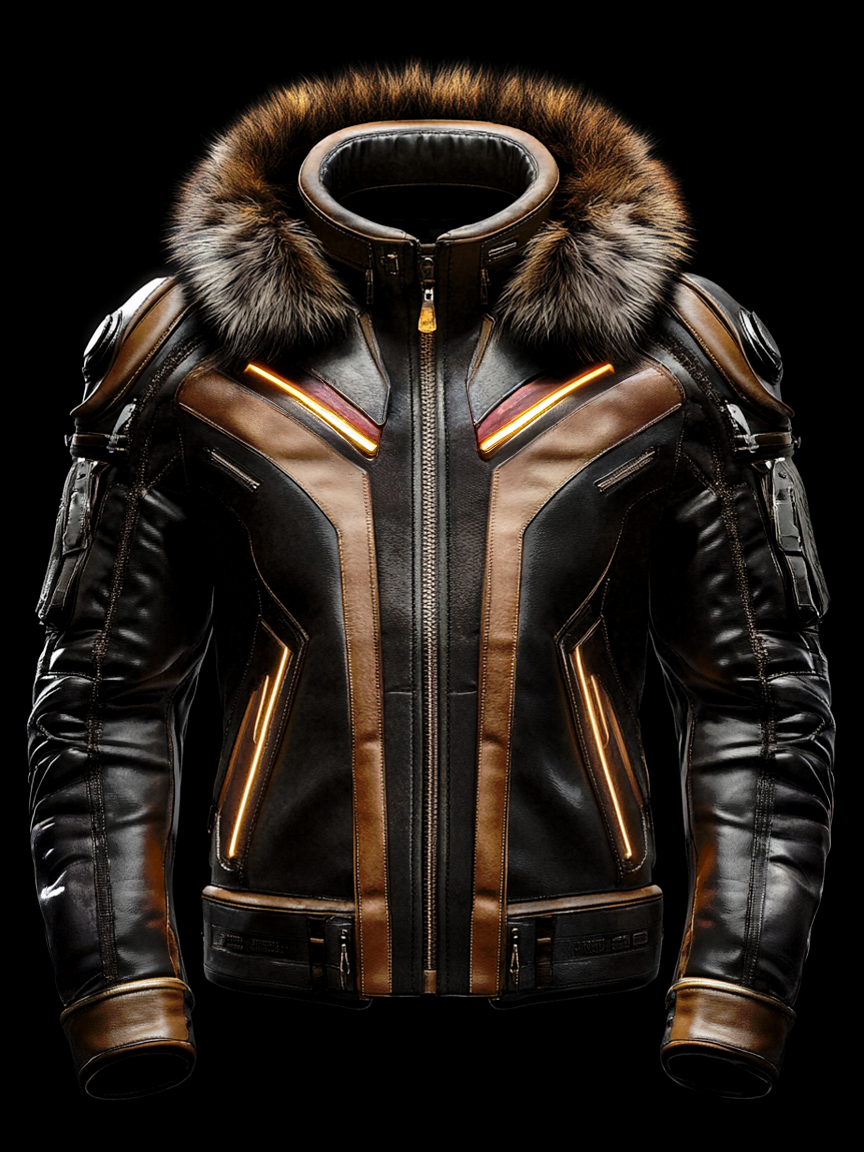 Stylish Fur Collar Leather Coat b28d | Last day 80% off!