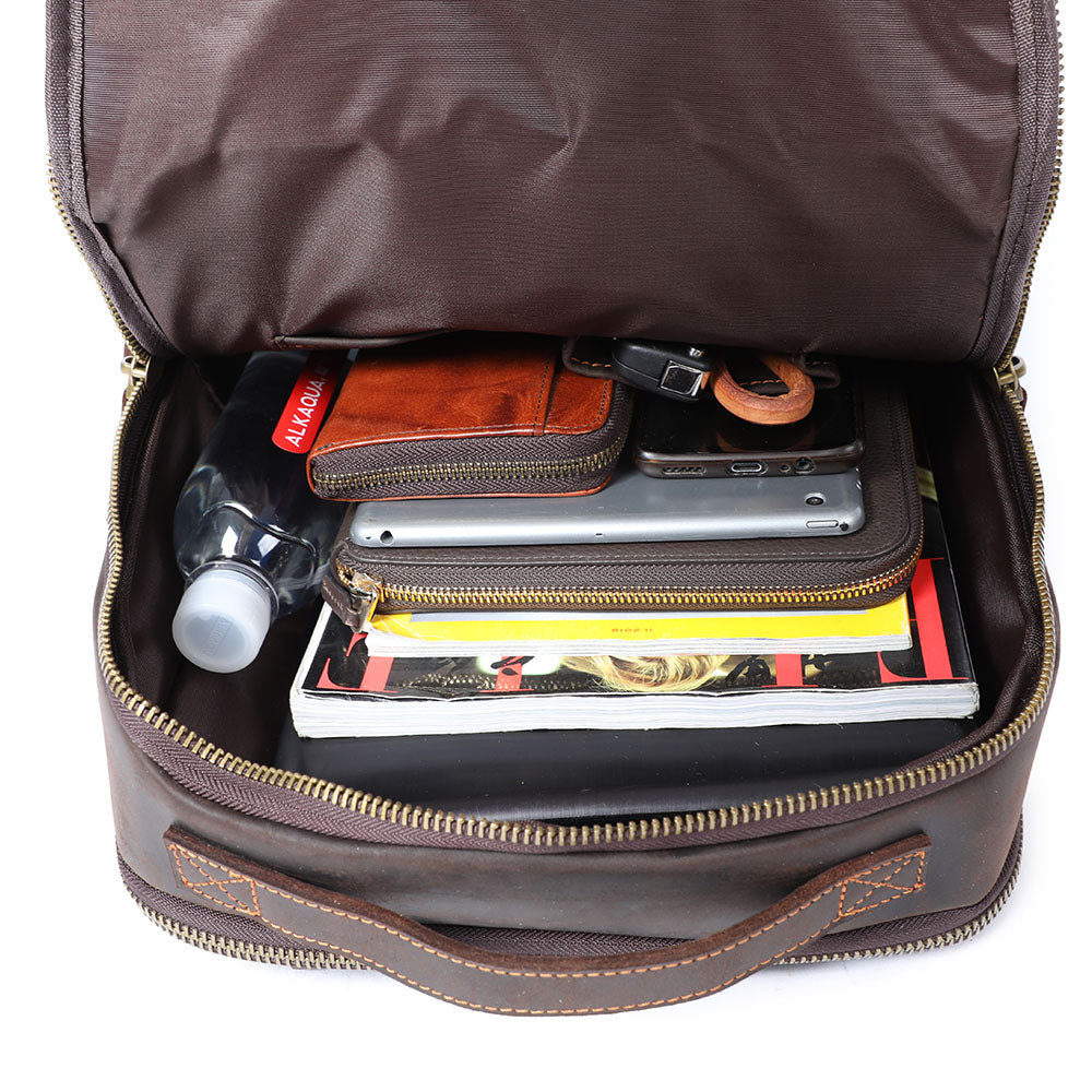 Andrew - Men’s Leather Laptop Rucksack | Last day 80% off!