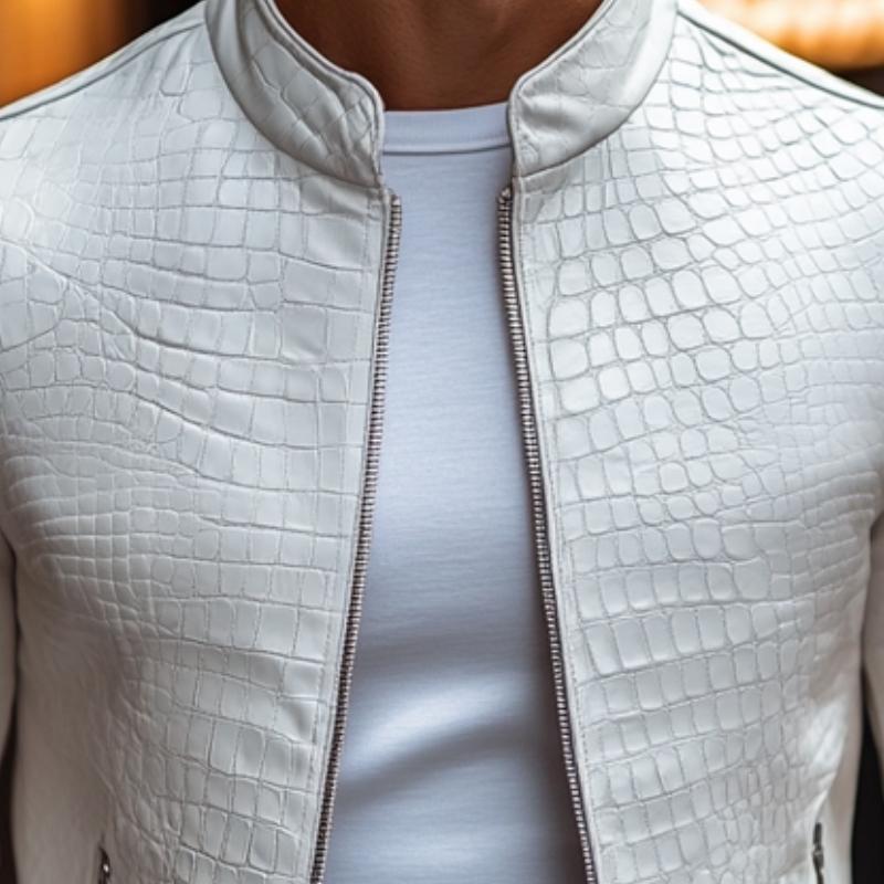 Mason Stone-Tone Leather Jacket Last day 80% off!