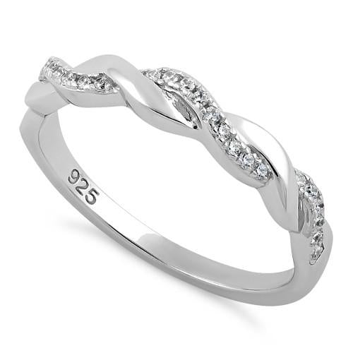 Sterling Silver Braided CZ Ring | Last day 80% off!