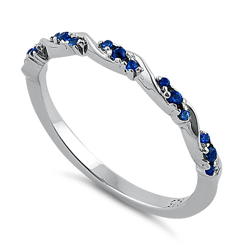 Sterling Silver Dainty Blue CZ Ring | Last day 80% off!
