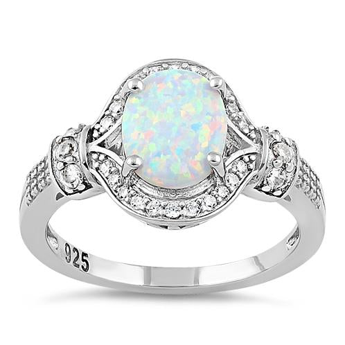 Sterling Silver White Lab-Opal CZ Ring | Last day 80% off!