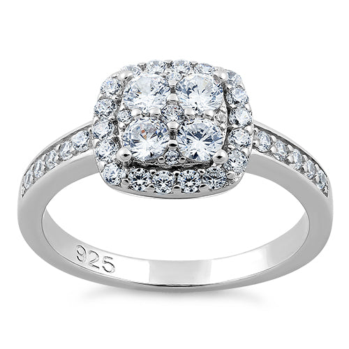 Sterling Silver Halo CZ Ring | Last day 80% off!