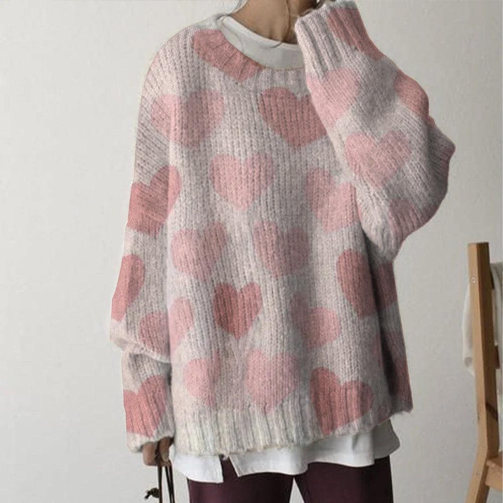 Sweet Pink Round Neck Sweater | Last day 80% off!