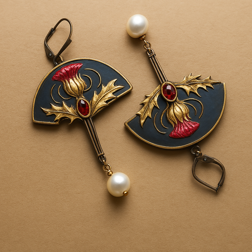 Boho Earrings with Pearls and Red Crystal | Last day 80% off!