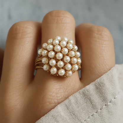Inlaid Pearls Ring | Last day 80% off!