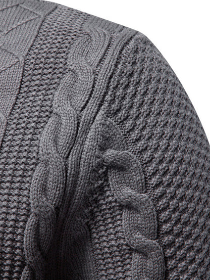 Twist Jacquard Zip-Up High Collar Sweater | Last day 80% off!