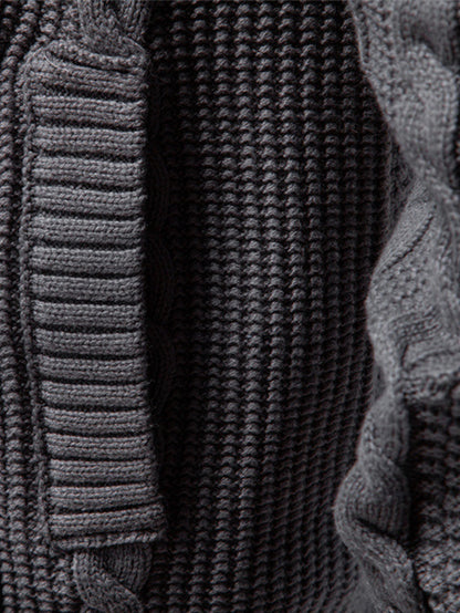 Twist Jacquard Zip-Up High Collar Sweater | Last day 80% off!