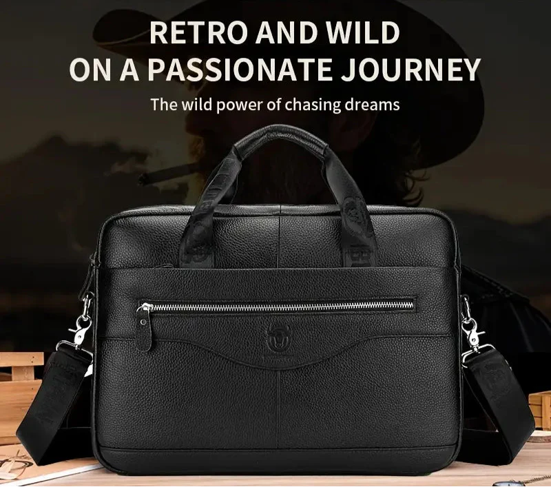 Tyler - Vintage Leather Crossbody Briefcase | Last day 80% off!