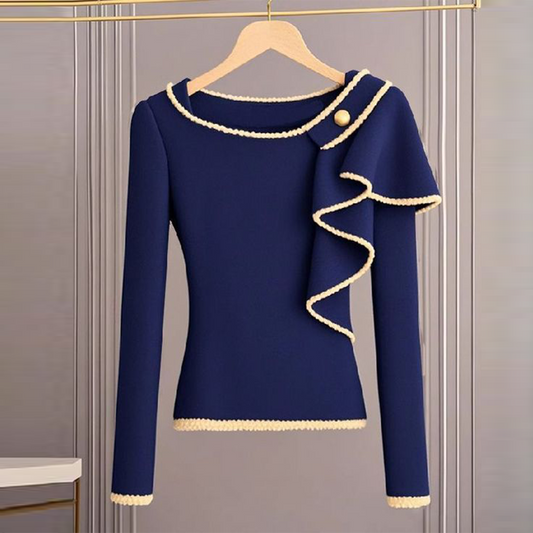 Fresh Blue Long Sleeve Sweater | Last day 80% off!