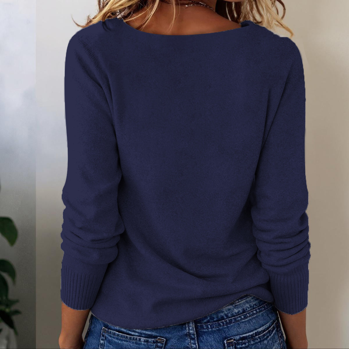 Grey Long Sleeve Plain Sweater | Last day 80% off!