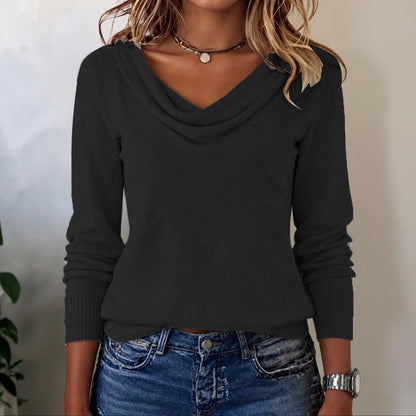 Grey Long Sleeve Plain Sweater | Last day 80% off!