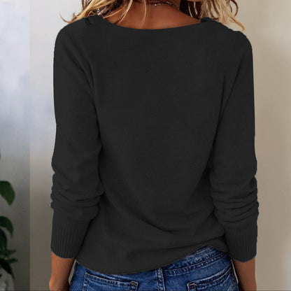 Grey Long Sleeve Plain Sweater | Last day 80% off!
