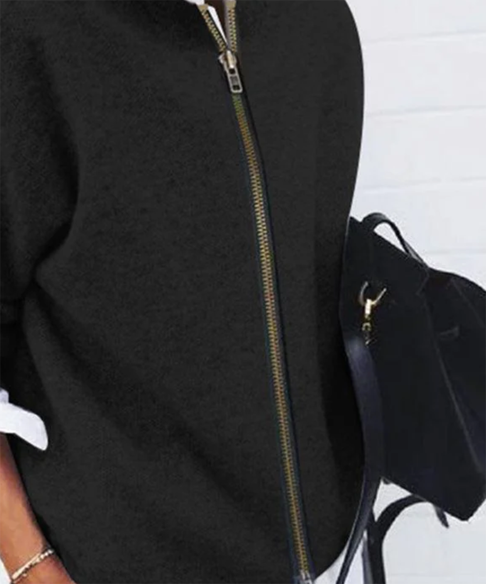 Black Plain Long Sleeve Sweater | Last day 80% off!