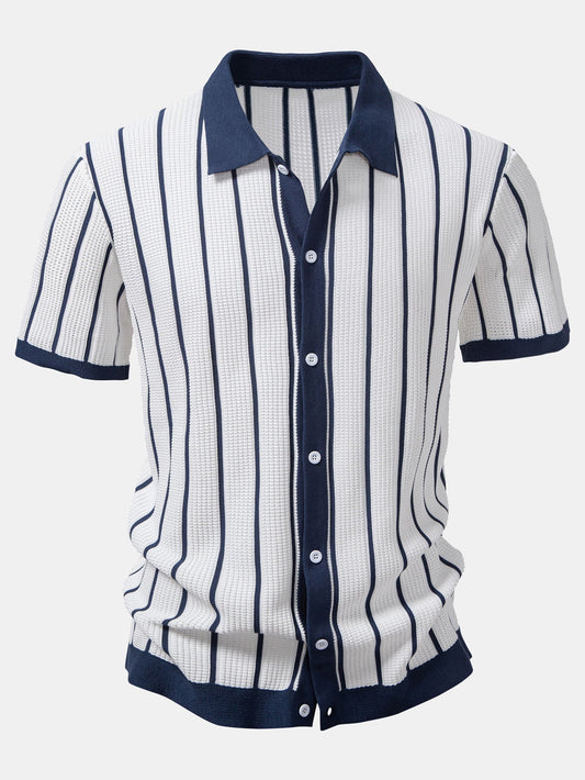 Striped Knit Shirt with Buttons | Last day 80% off!