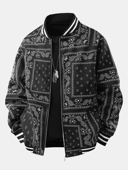 Baseball jacket with paisley print | Last day 80% off!