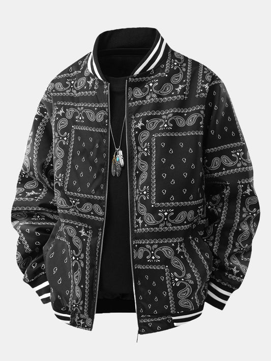 Baseball jacket with paisley print | Last day 80% off!