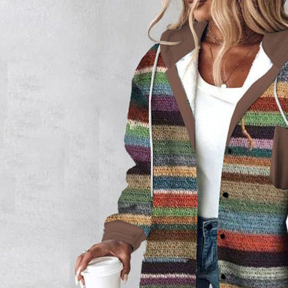 Classy Print Hoodie Outerwear | Last day 80% off!