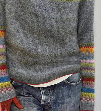 Grey V-Neck Long Sleeve Sweater | Last day 80% off!