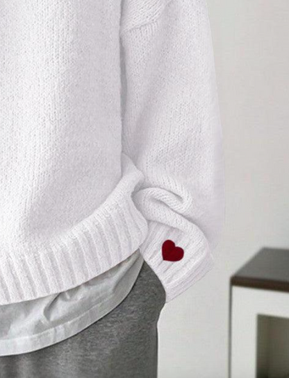 Basic Long Sleeve White Sweater | Last day 80% off!