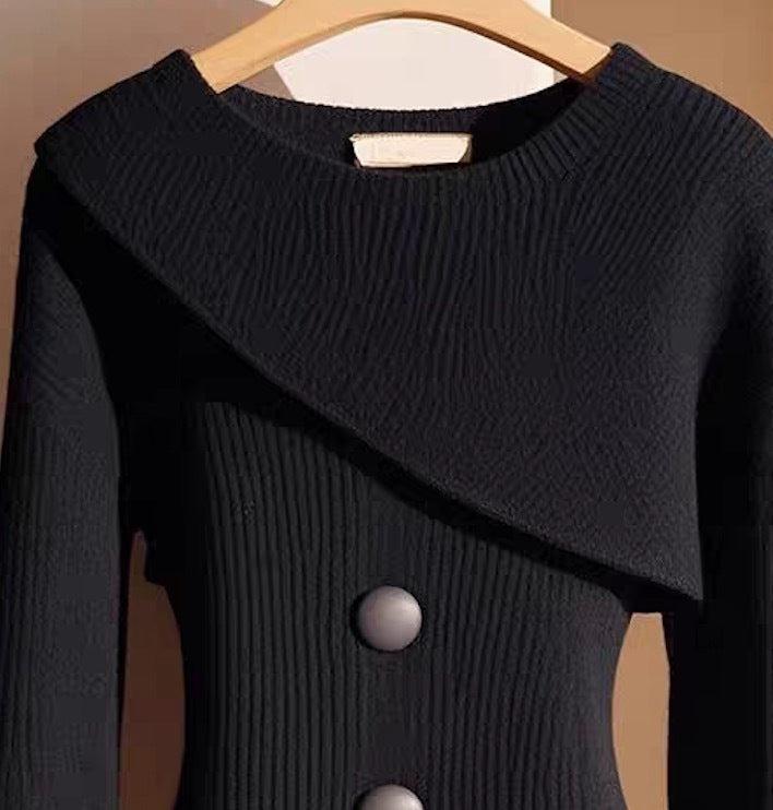 Black Plain Round Neck Long Sleeve Sweater | Last day 80% off!