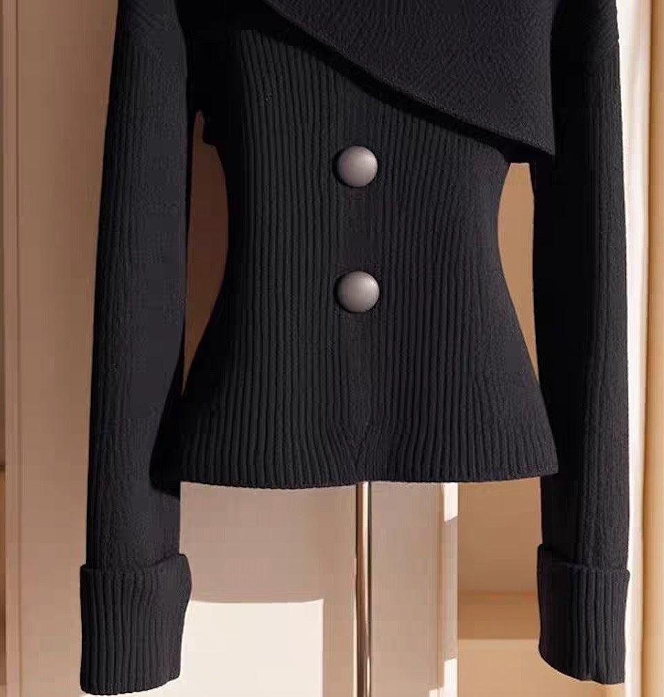 Black Plain Round Neck Long Sleeve Sweater | Last day 80% off!