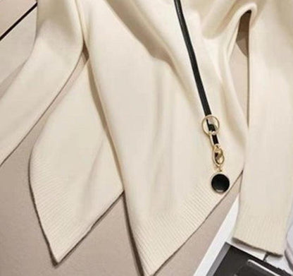 Comfy Ivory Plain High Neck Sweater | Last day 80% off!