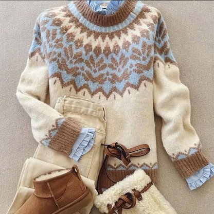 Trendy Blue Round Neck | Last day 80% off!