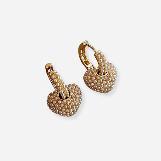 Yuli heart pearl earrings | Last day 80% off!