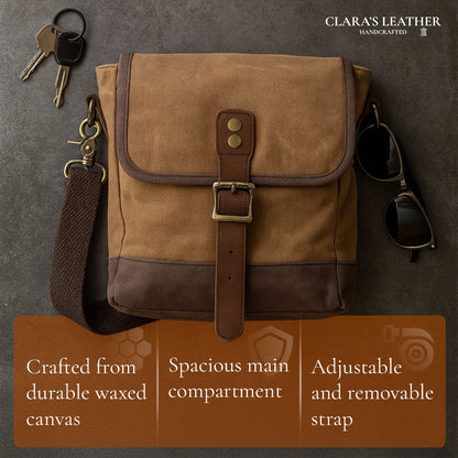 William - Small Canvas Leather Sling Bag | Last day 80% off!