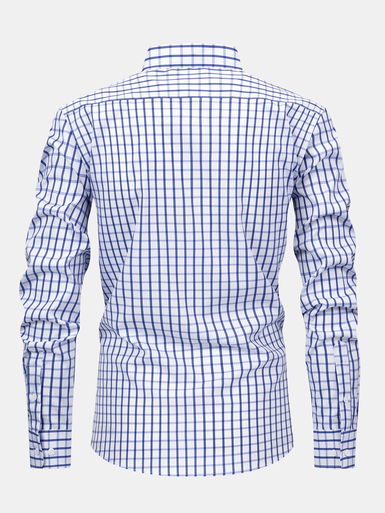 Button-down long-sleeve checked shirt | Last day 80% off!