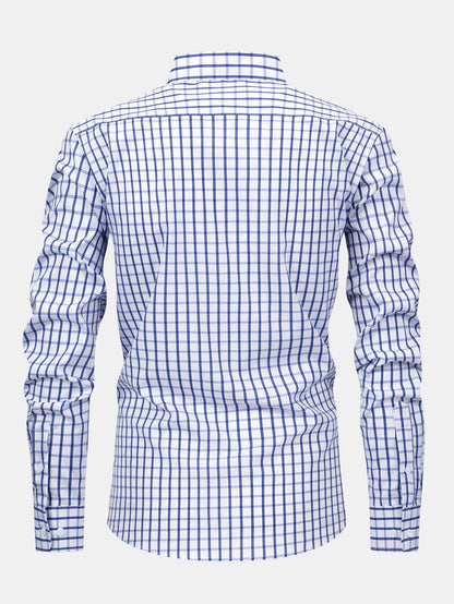 Button-down long-sleeve checked shirt | Last day 80% off!