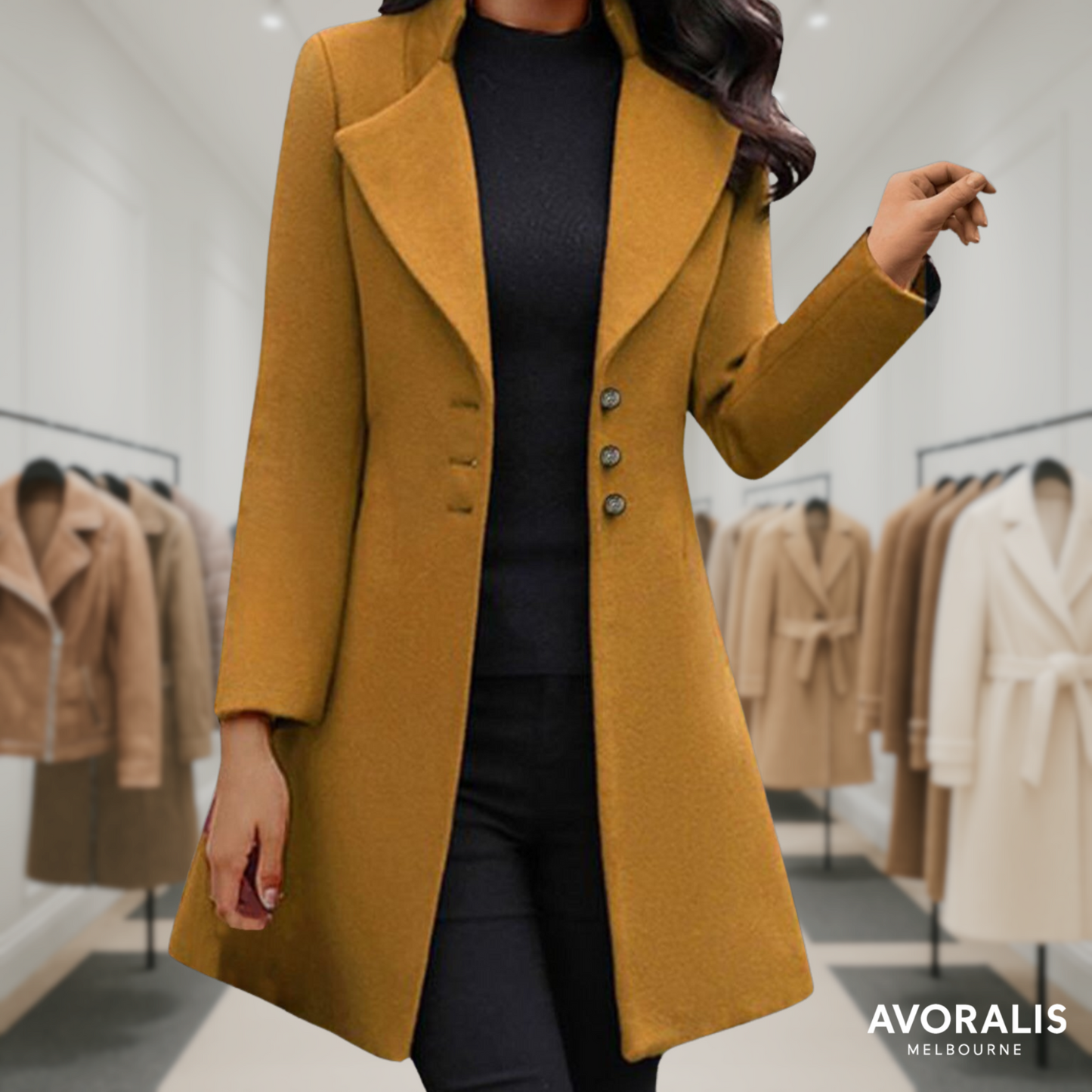 Vinci™ | Luxurious Italian Wool Long Sleeve Coat Last day 80% off!