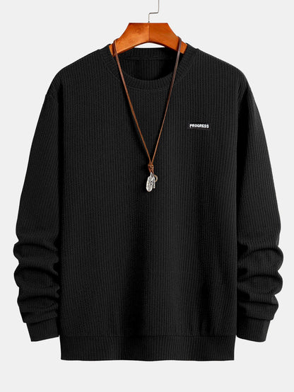 Textured Structured Sweater with Round Neck | Last day 80% off!