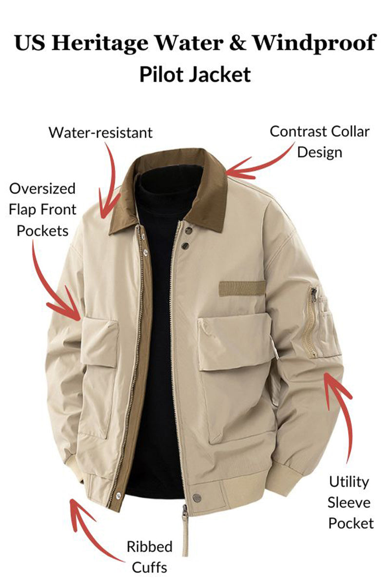 US Heritage Water & Windproof Pilot Jacket | Last day 80% off!