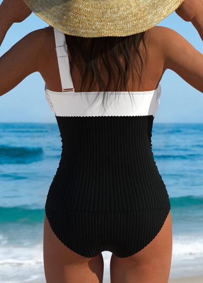 Fresh Light Blue Tankini Set with Stripes and Mid-High Waist | Last Day 80% Off!