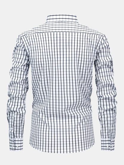 Button-down long-sleeve checked shirt | Last day 80% off!