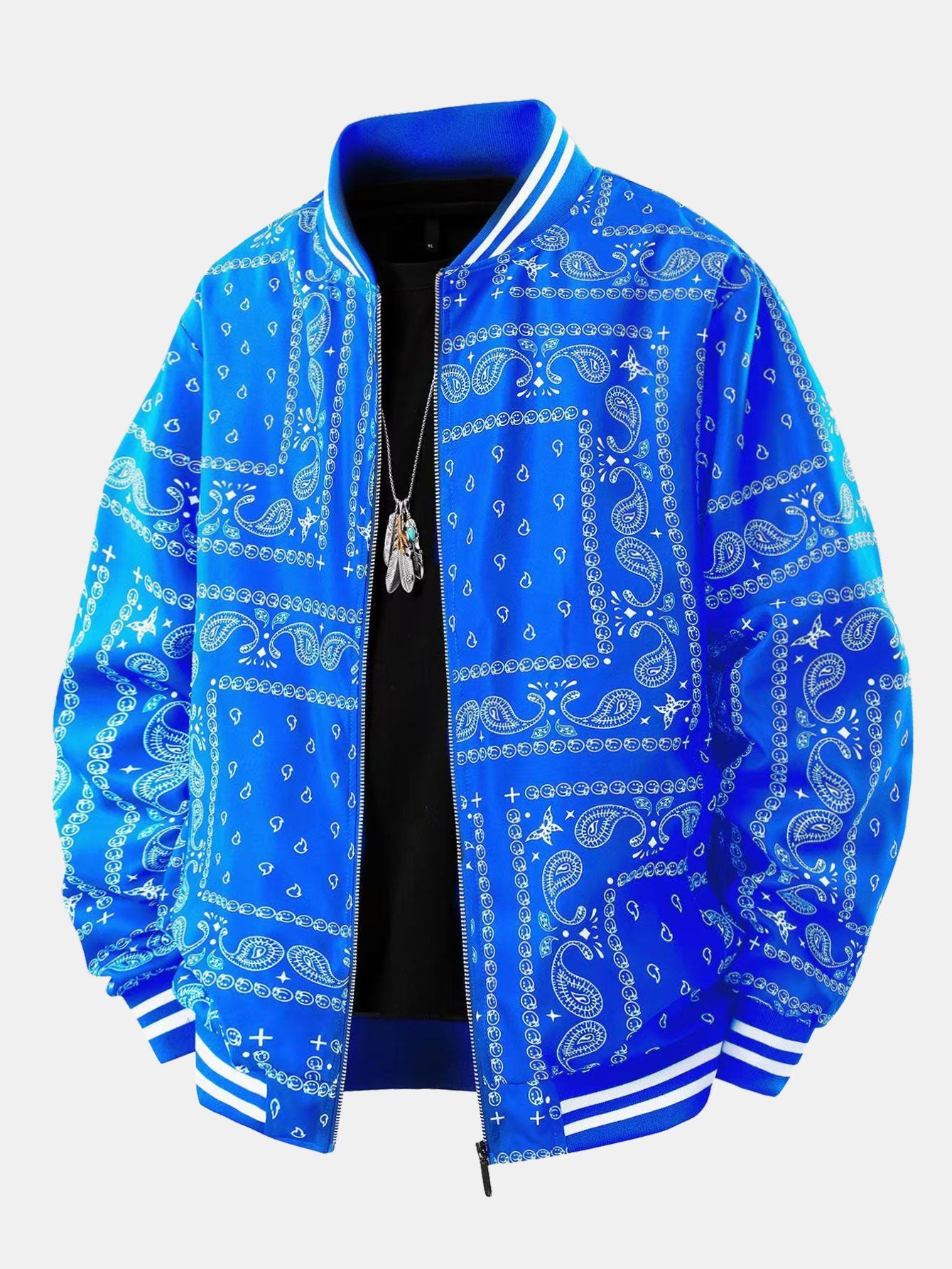 Baseball jacket with paisley print | Last day 80% off!