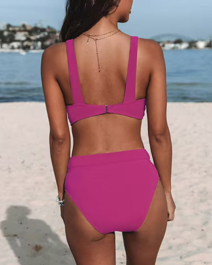 Hilde - Plain High Waist Swimsuit | Last day 80% off!