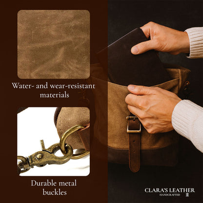 William - Small Canvas Leather Sling Bag | Last day 80% off!