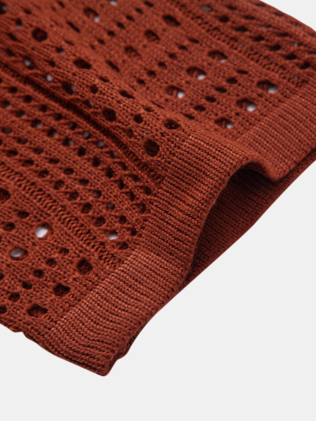 Crocheted V-Neck Polo Shirt & Linen Straight Leg Pants | Last day 80% off!