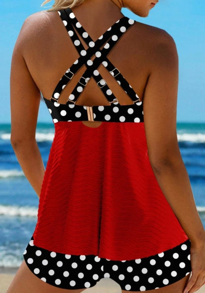 Ana – White Tankini with Polka Dots | Last Day 80% Off!