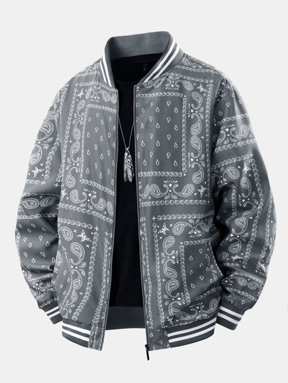Baseball jacket with paisley print | Last day 80% off!