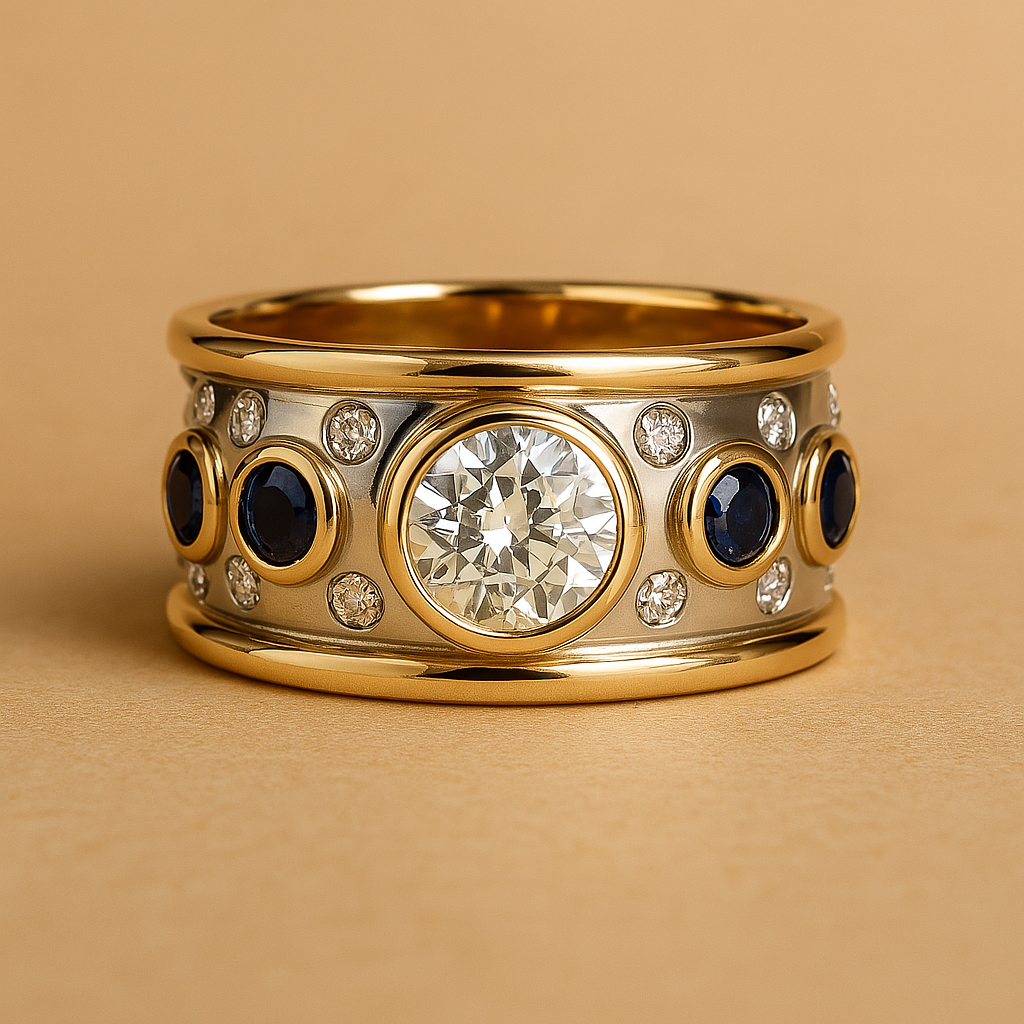 Vintage Golden Inlaid Zirconia Ring | Last day 80% off!