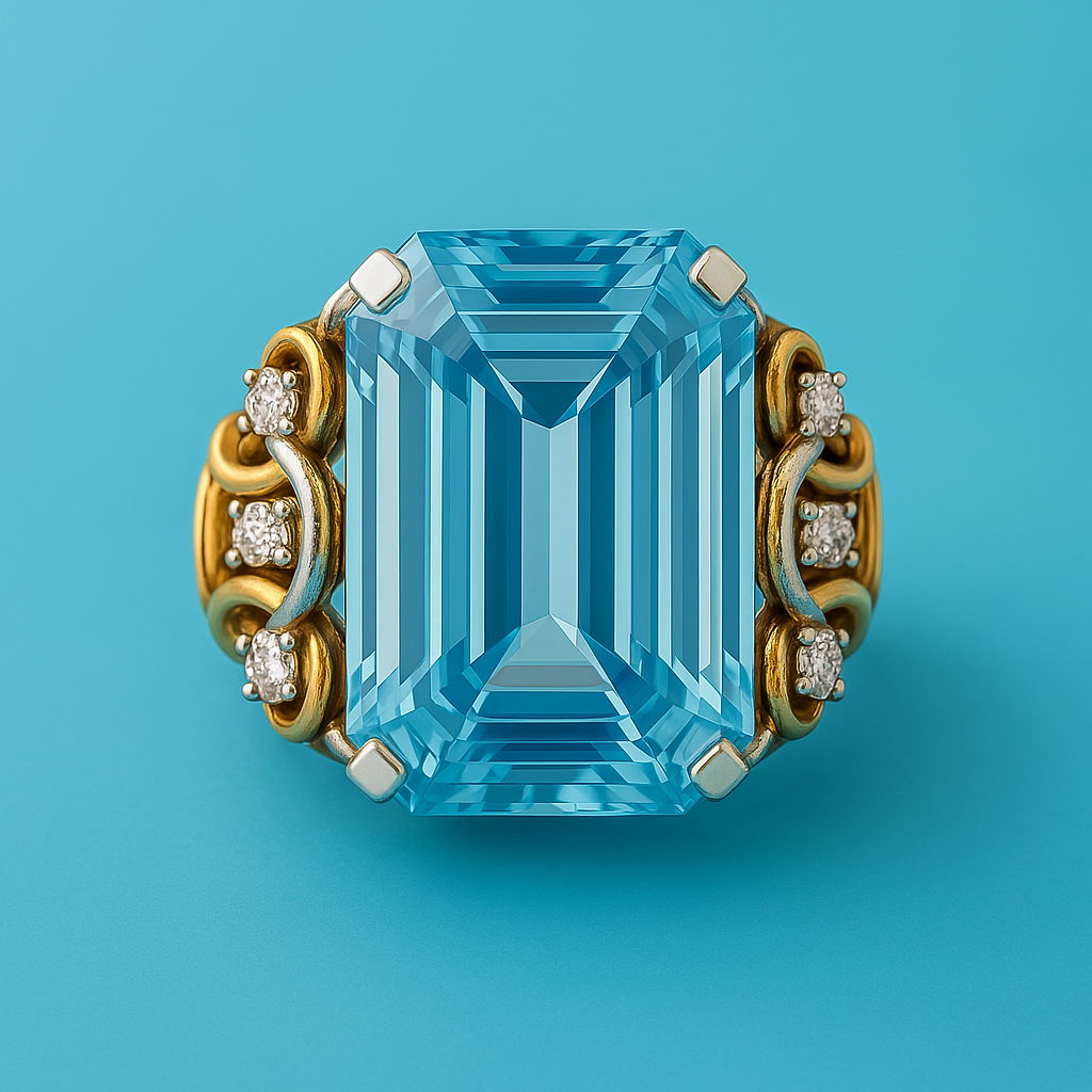 Vintage Blue Zirconia Layered Gold Ring | Last day 80% off!