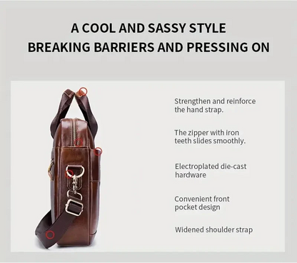Tyler - Vintage Leather Crossbody Briefcase | Last day 80% off!
